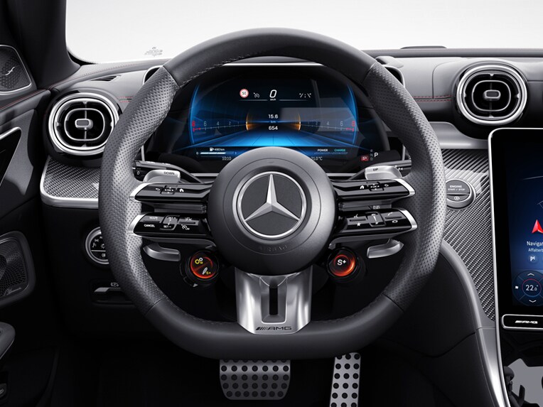 El volante AMG Performance en napa del Clase C Sedán de Mercedes-AMG.