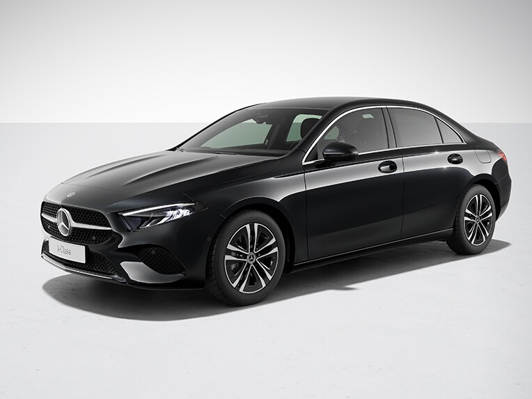 El exterior de Clase A Sedán de Mercedes-Benz con la línea de equipamiento Progressive.