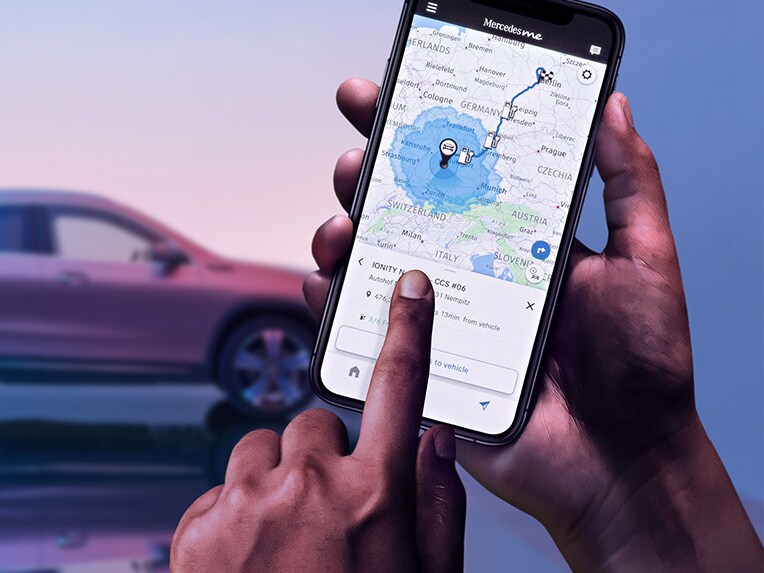 La Mercedes me App en un smartphone.