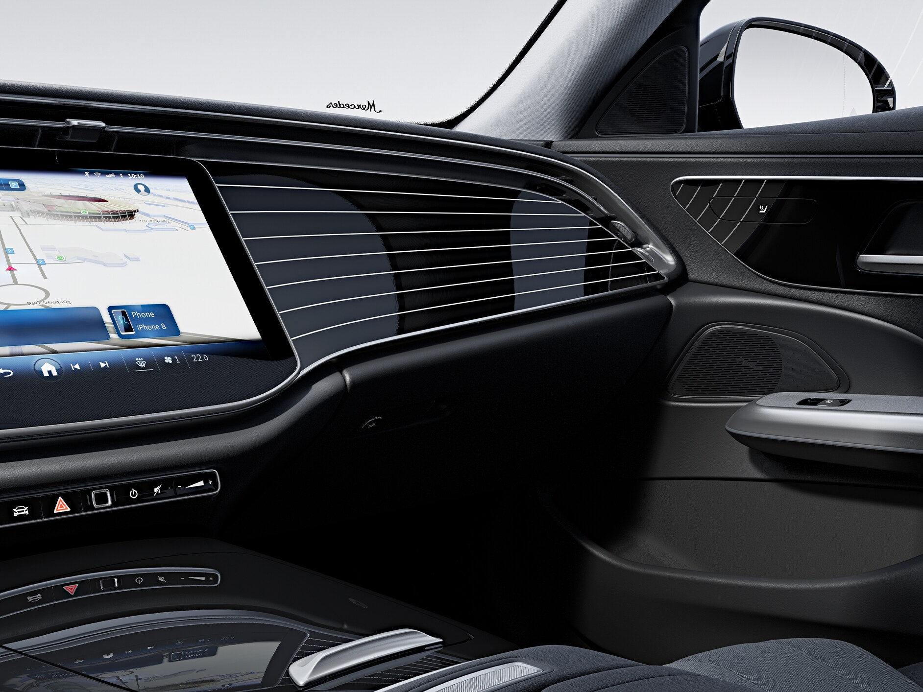 El habitáculo del Clase E de Mercedes-Benz con elemento de adorno MANUFAKTUR.