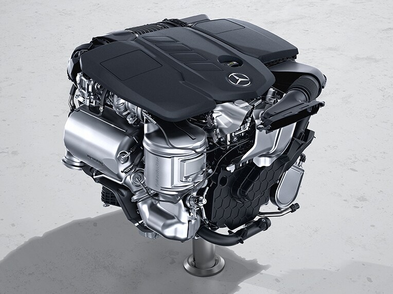 Representación gráfica de AIRMATIC con dirección del eje trasero en GLC de Mercedes-Benz.